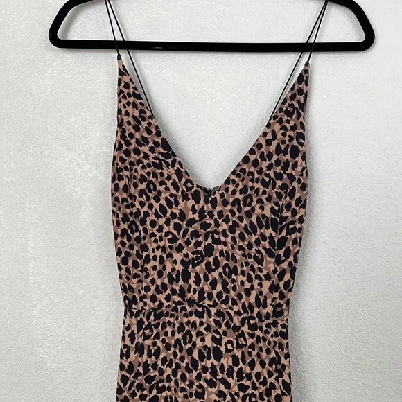 TopShop Women's Animal Print Cross Back Midi Dress Size 6 - Picture 4 of 13